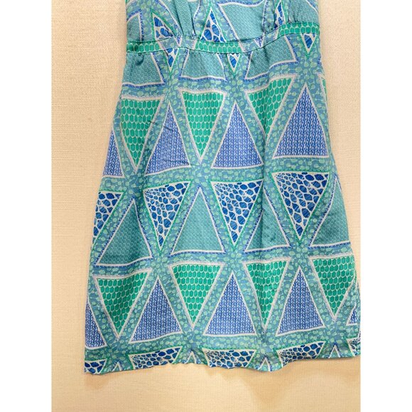 Old Navy Womens Sleeveless Geometric V-Neck Sundress Size M Blue Summer Smocked - Picture 6 of 10